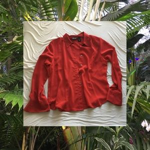 Vintage Red Button up Blouse